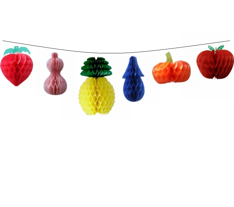 Assorted Paper Fruit Honeycomb font b Decoration b font Kit font b Vegetables b font Fruits