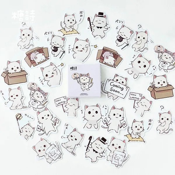 45 шт./кор. милые Фламинго/кошка/выдра канцелярские наклейки Kawaii декоративные