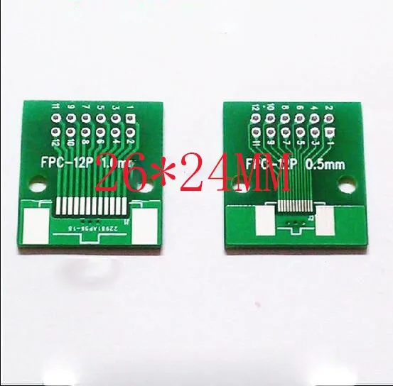 100 шт. FPC 12 p Адаптер доска FFC to DIP 2,54 TFT ЖК-панель 1 мм 0,5 мм Шаг двусторонняя печатная плата