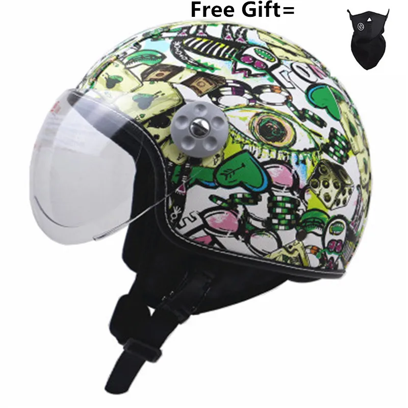 Взрослые черные кожаные шлемы 3/4 мотоциклетный шлем высокого качества Чоппер велосипедный шлем с открытым лицом винтажные мотоциклетные - Цвет: PU poker