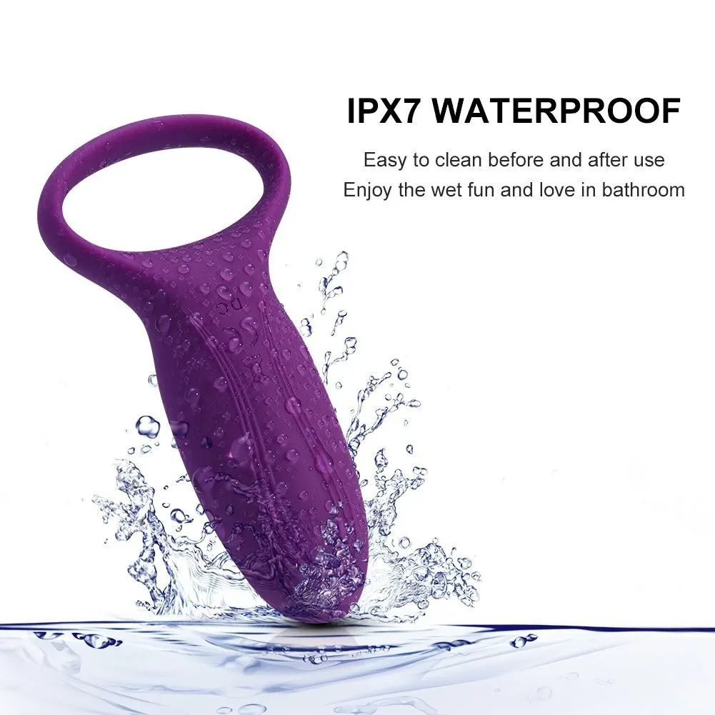 Silicone USB Charging 7-speed Vibrating Cock Ring Penis Ring Vibrator Sex Toys for Men and Women 7