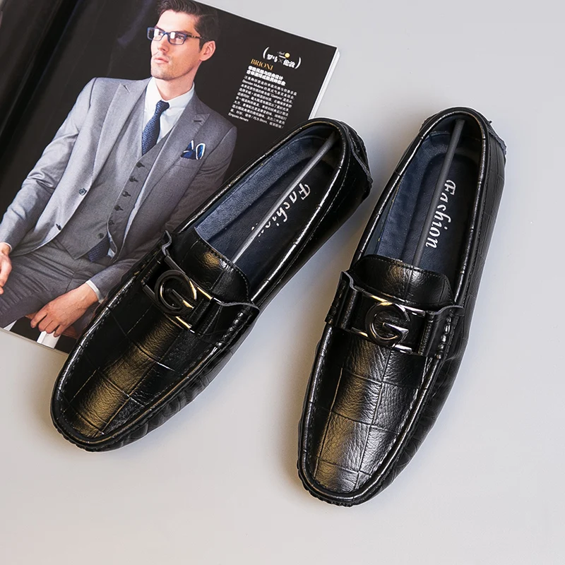 

CIMIM Brand Men Shoes Italian Loafers Leather Formal Shoes Men 2018 Luxury Moccasins Men Driving Shoes Party Mens Dress Shoes