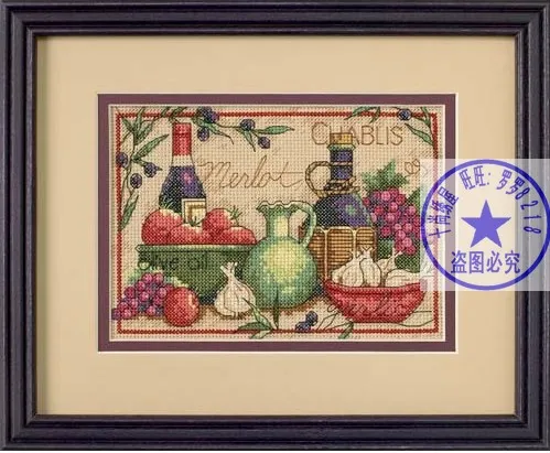 CS-1187 cross stitch kit merlot chablis garlic olive oil grape wine dimensions 65061.jpg_.webp