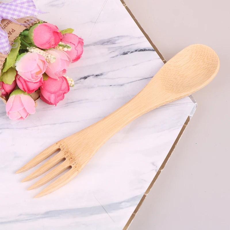 

Fork Bamboo Wooden Spoon Kitchen Cooking Utensil Tools Soup-Teaspoon Tableware Stirring spoon bar kitchen accessories