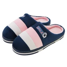 Women's Slippers 2018 New Winter Home Cotton Shoes Slippers Women Fashion Indoor Warm Couple Floor Stripe Fleece Slippers Female Women's Slippers 2018 New Winter Home Cotton Shoes Slippers Women Fashion Indoor Warm Couple Floor Stripe Fleece Slippers Female