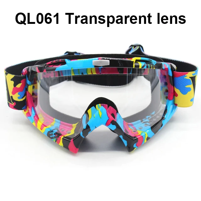 Мужские и женские мотоциклетные очки MX внедорожные маски шлемы очки для лыжного спорта Gafas для мотоцикла Dirt Bike Racing Google - Цвет: QL061-T