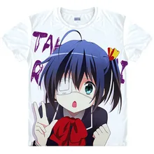 Anime Cyuunibyou Demo Koigashitai Takanashi Rikka Camiseta Linda Del Verano Camiseta de Manga Corta Tops Unisex Cosplay S-XXL