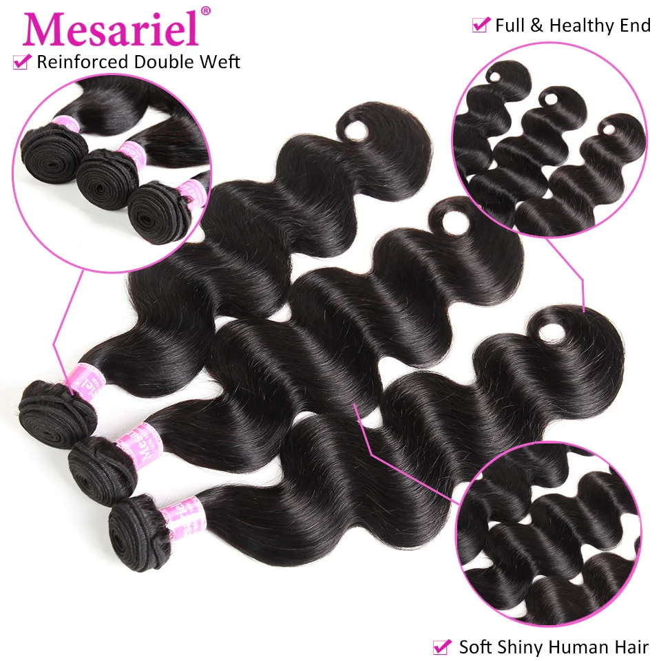 Mesariel Body Wave 4 Bundles Non-Remy Human Hair Extensions Brazilian Hair Weave Bundles Mesariel Body Wave 4 Bundles Non-Remy Human Hair Extensions Brazilian Hair Weave Bundles