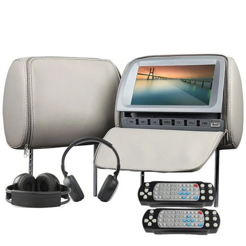 Caroad Автомобильный подголовник монитор с застежкой-молнией 9 дюймов TFT ЖК-экран dvd-плеер поддержка IR/FM передатчик USB SD динамик игры MP5
