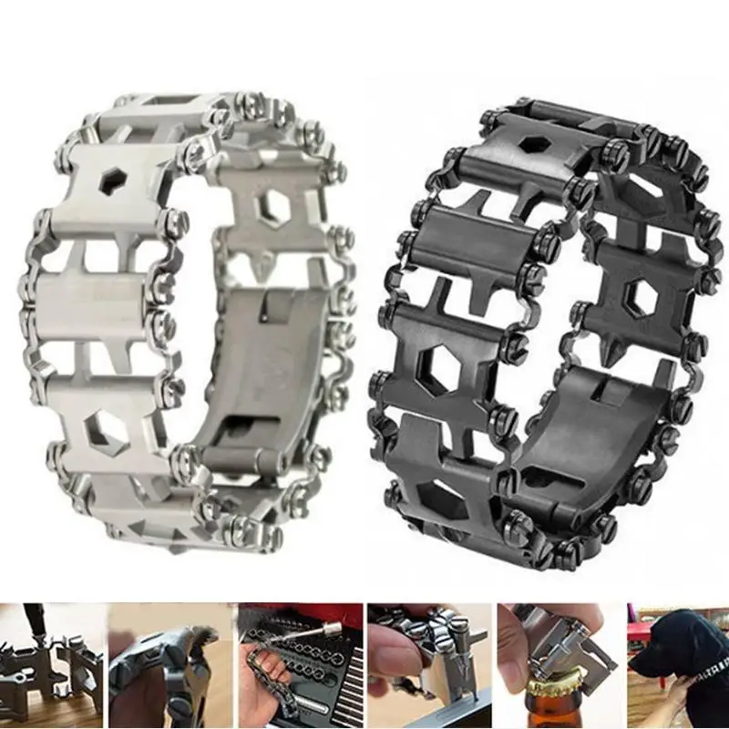 

2019 Creative Stainless Steel Multifunction Bracelet Wristband Screwdriver Bottle Opener Outdoor bracelet