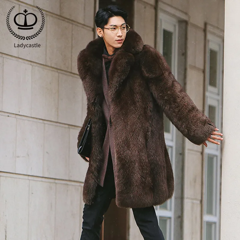 Aliexpress.com : Buy New Men Warm Real Fox Fur Coat Long With Tailored ...