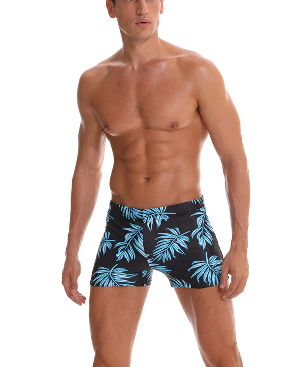 Swim Boxer Briefs Swim Jammer by Camo Racer Mens Square Leg Swimsuit Beach Surfing Swimming Trunks Pants Swimwear Shorts