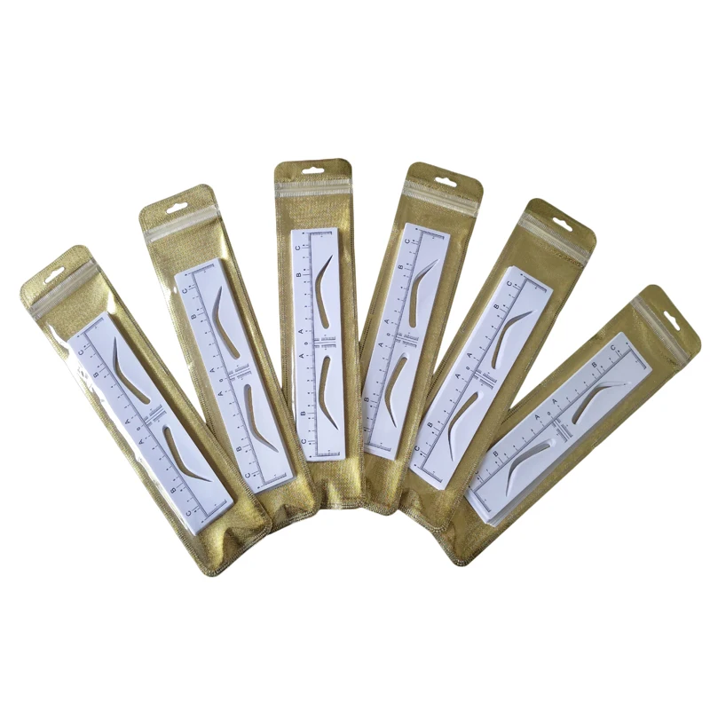 

20pcs Disposable Microblading Eyebrow Ruler Sticker Permanent Makeup Eyebrow Shaping Measurement Stencil Rulers drawing Template