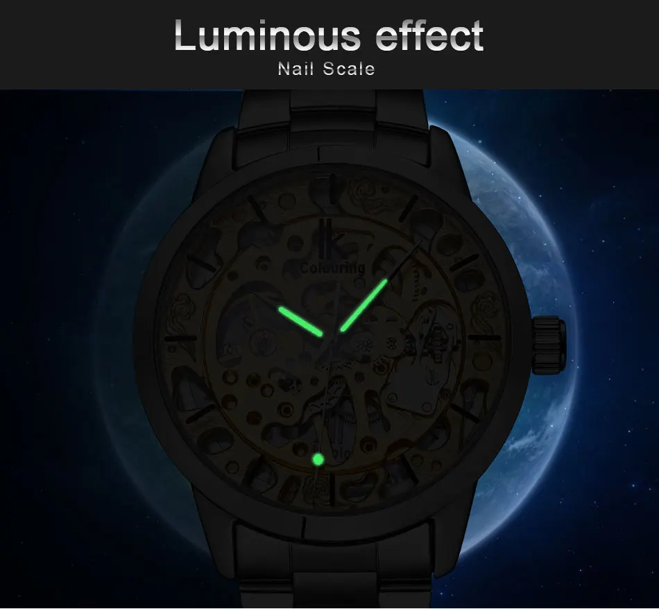 Пиратский Стиль хит продаж 2017 скелет модные механические мужские часы полые