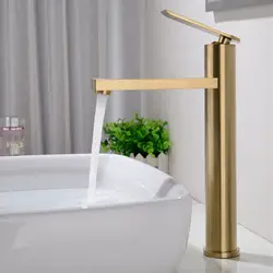 Смеситель для раковины Золотой/черный готовый латунный Смеситель для ванной комнаты горячая холодная раковина смеситель кран туалет
