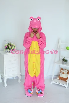 

Pink Dinosaurs Pajamas Animal Cosplay Costume Kid Adult Pajamas Onesies Cartoon Sleepwear Sleepsuit