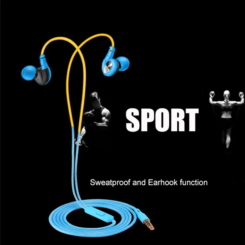 

Sports earphones Wired Earphone with Microphone Voice Control HiFi Sound Music Headset for xiaomi iphone huawei fone de ouvido