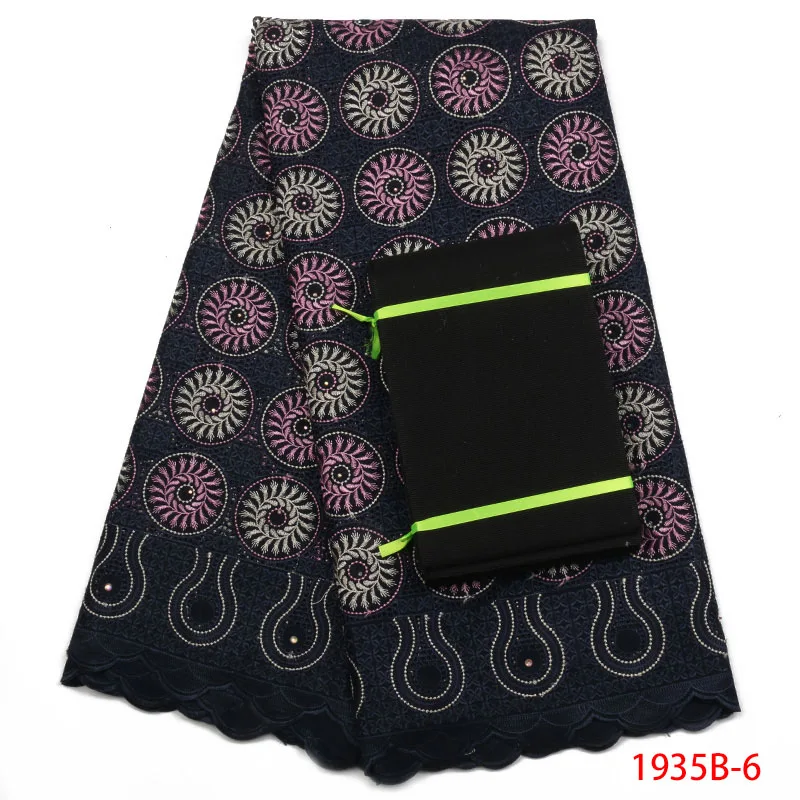 

AfricanLace Fabric 2018 High Quality Cotton Fabric With Trim Stones Fashion Women Cotton Fabric Dress Add Aso Oke AMY1935B-2