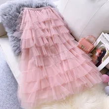 Ретро Цветочный принт плиссированные женские юбки новая высокая Талия шифон Миди-юбки Летний Пляжный Гамак Тюлевая юбка Jupe Femme Saias