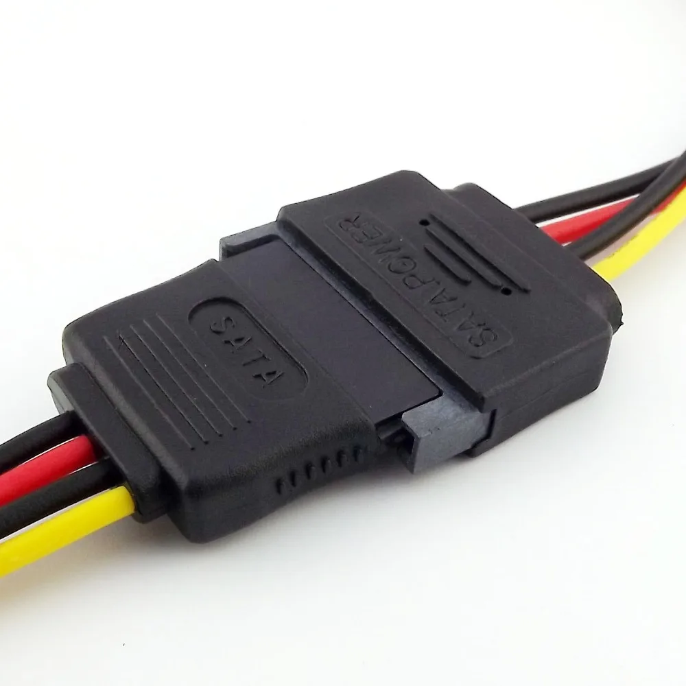 10x Serial Ata Power Adapter Extension Cable Sata 15 Pin Male Plug To Sata 15 Pin Female