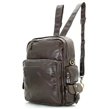 Men Cowhide Genuine Leather Backpack Top Grade Oil Wax Leather Women Unisex Vintage Backpack Casual Laptop Travel Tote Bag 2685