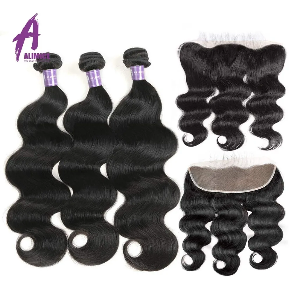 Peruvian Body Wave Bundles With Frontal Closure Human Hair Weave Bundles With Closure 13*4 Frontal With 3 Bundles Alimice Nonrem Peruvian Body Wave Bundles With Frontal Closure Human Hair Weave Bundles With Closure 13*4 Frontal With 3 Bundles Alimice Nonrem