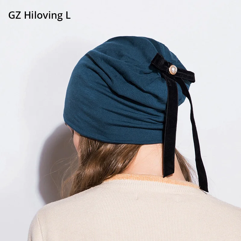 GZhilovingL Новое поступление 2018 женская вязаная шапка с бантиком милые модные