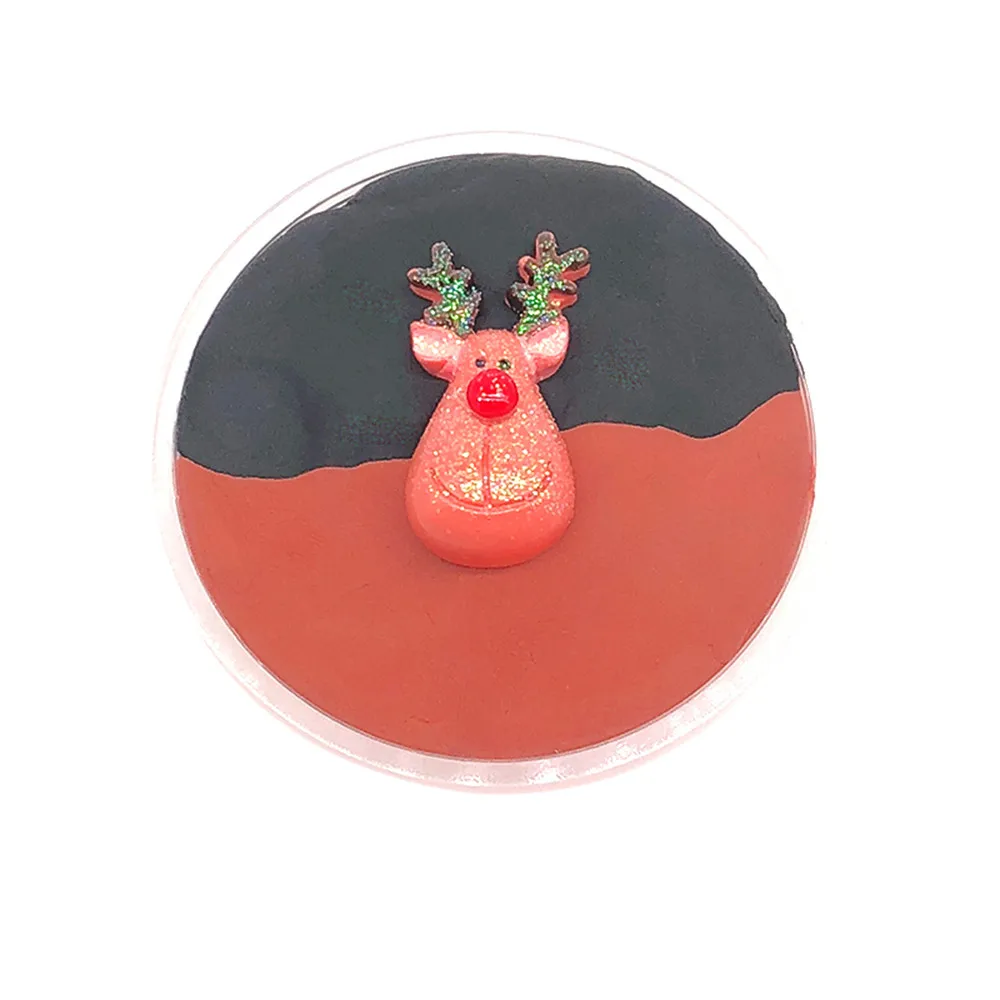 Глиняная слизь DIY мягкая хлопковая облачная слизь Рождественская елка слизь шпатлевка Ароматизированная глина для стресса игрушка-Лизун Рождественский подарок 1217