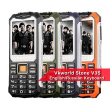 Русская клавиатура vkworld камень V3S 2.4 дюймов Водонепроницаемый dropproof пыле мобильный телефон Dual Свет FM Dual Sim сотовый телефон