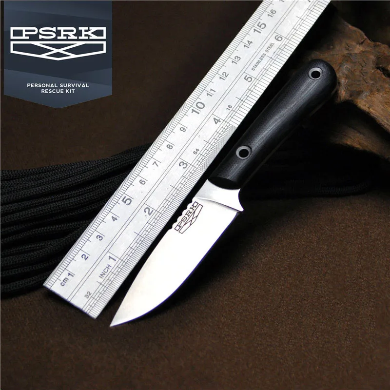 

PSRK 12C27 Blade G10 Handle Fixed Knife EDC Camping Tools Small Straight Blade Sharp 59HRC Outdoor Portable Gift edc Knife