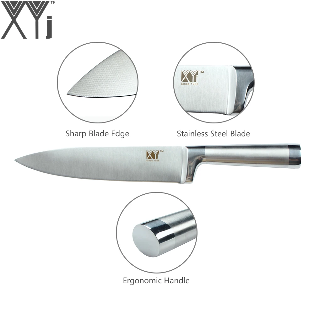 XYj набор кухонных ножей 3Cr13Mov, набор ножей из нержавеющей стали, фруктовый нож Santoku, нож для нарезки хлеба, нож шеф-повара, инструменты для приготовления пищи