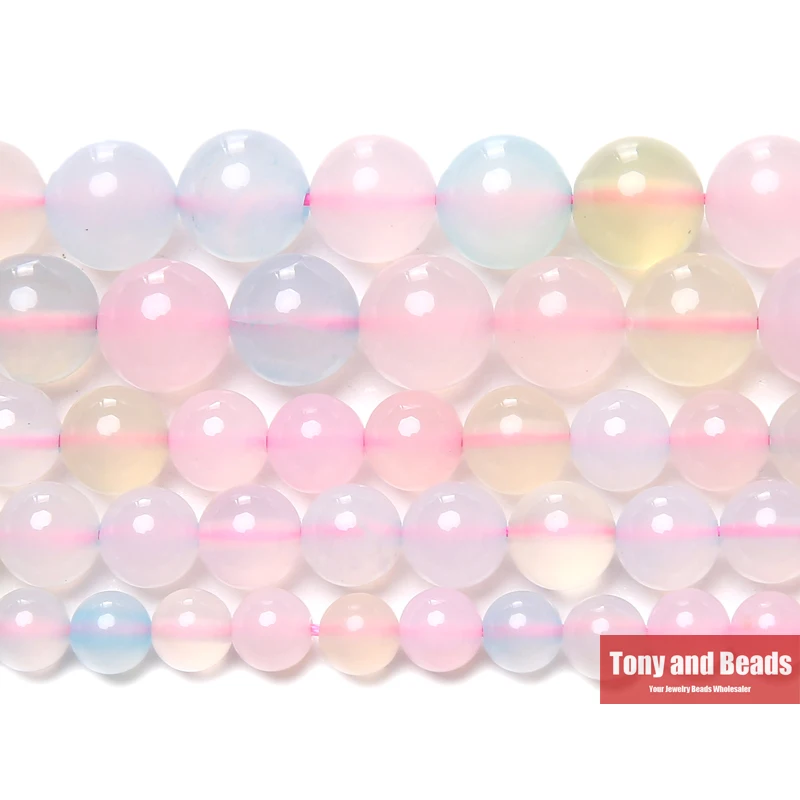 

Free Shipping New Arrival Colorful Morganite Agates Gem Beads 15" Strand 6 8 10mm Pick Size For Jewelry Making