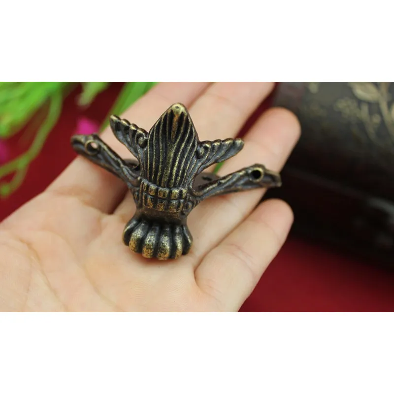 White-Antique-Jewelry-Gift-Box-Wood-Case-Decorative-Feet-Leg-Corner-Protector-61-41mm-4Pcs