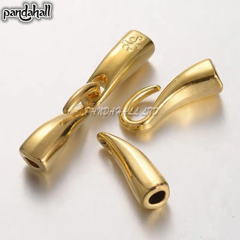 

Alloy Hook and Eye Clasps Golden/Silver 46x8x8mm Hole: 4mm
