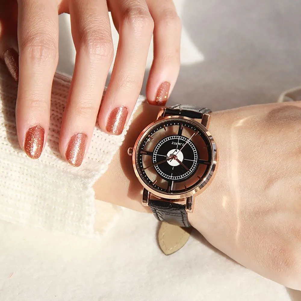 Для женщин нейтральные часы личности Модные Изящные уникальные часы с вырезом reloj mujer чаы жн montre femme женские часы saat C5