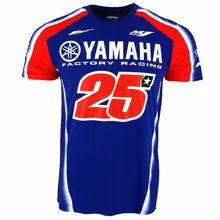 2017 Maverick Viñales 25 GP Moto Para Yamaha Factory Racing T-shirt T-shirt Ocasional dos homens Da Motocicleta