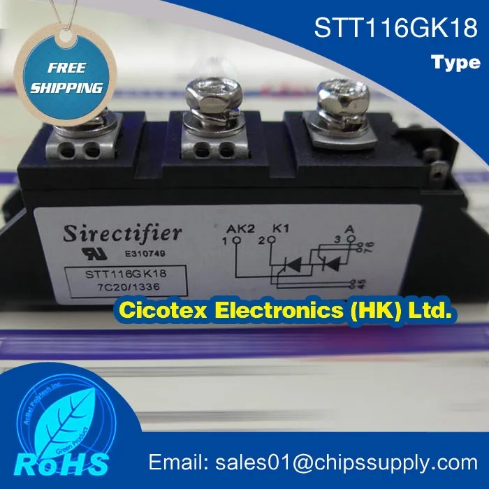 Moduli Tiristori Muslimex 116A 1800V Stt116Gk 18 1.8Kv Stt116G K18 Stt116 Gk18 Stt 116 Gk18