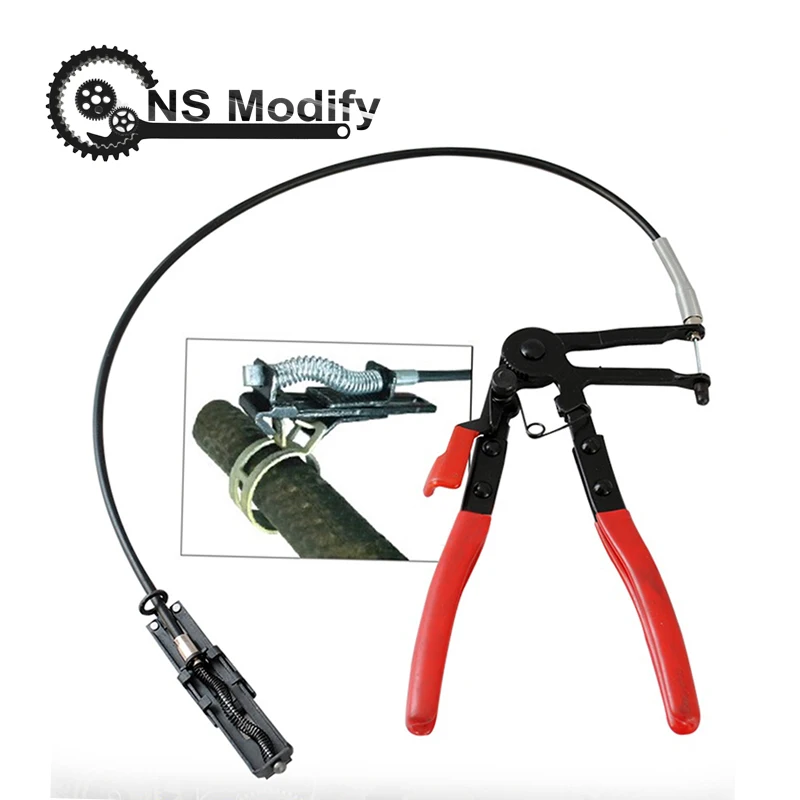 

NS Modify Auto Vehicle Tools Cable Type Flexible Wire Long Reach Hose Clamp Pliers Car Repairs Hose Clamp Removal Tool Alicate