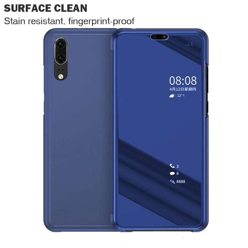 Зеркальный флип чехол для Huawei P Smart P20 P10 Mate 10 20 Plus Pro P9 P8 NOVA 2i 3e Honor V10 9 8 Lite 7A 7C Y7 Y6 Y5 Prime