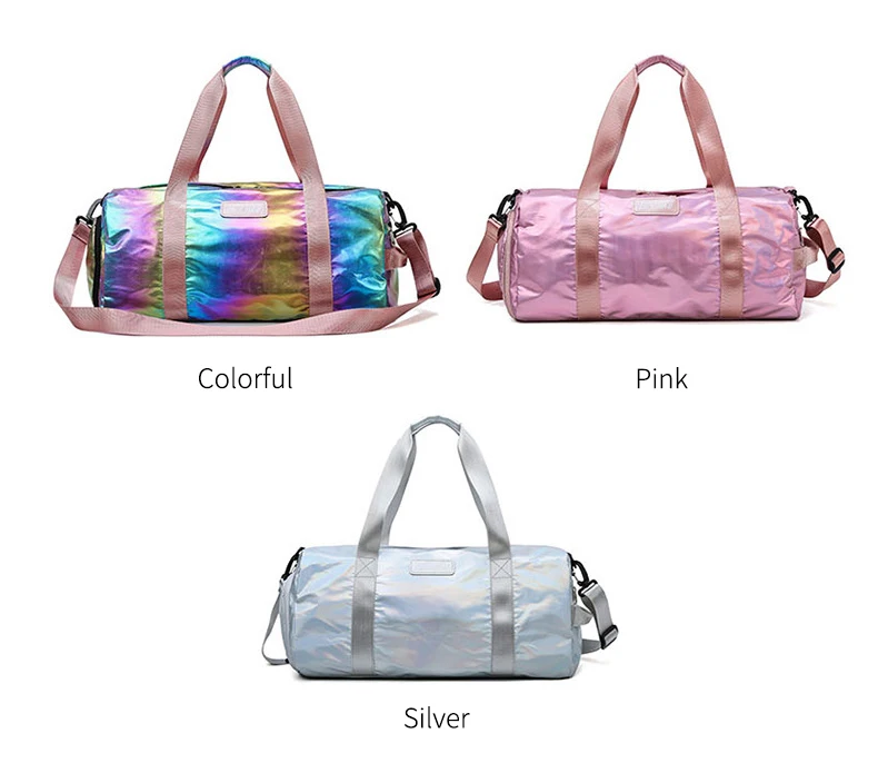 Лазерные красочные дорожные сумки для фитнеса, женская сумка для спортзала, женская сумка для переноски багажа, легкая сумка-тоут, водонепроницаемая сумка для тренировок, XA767WB