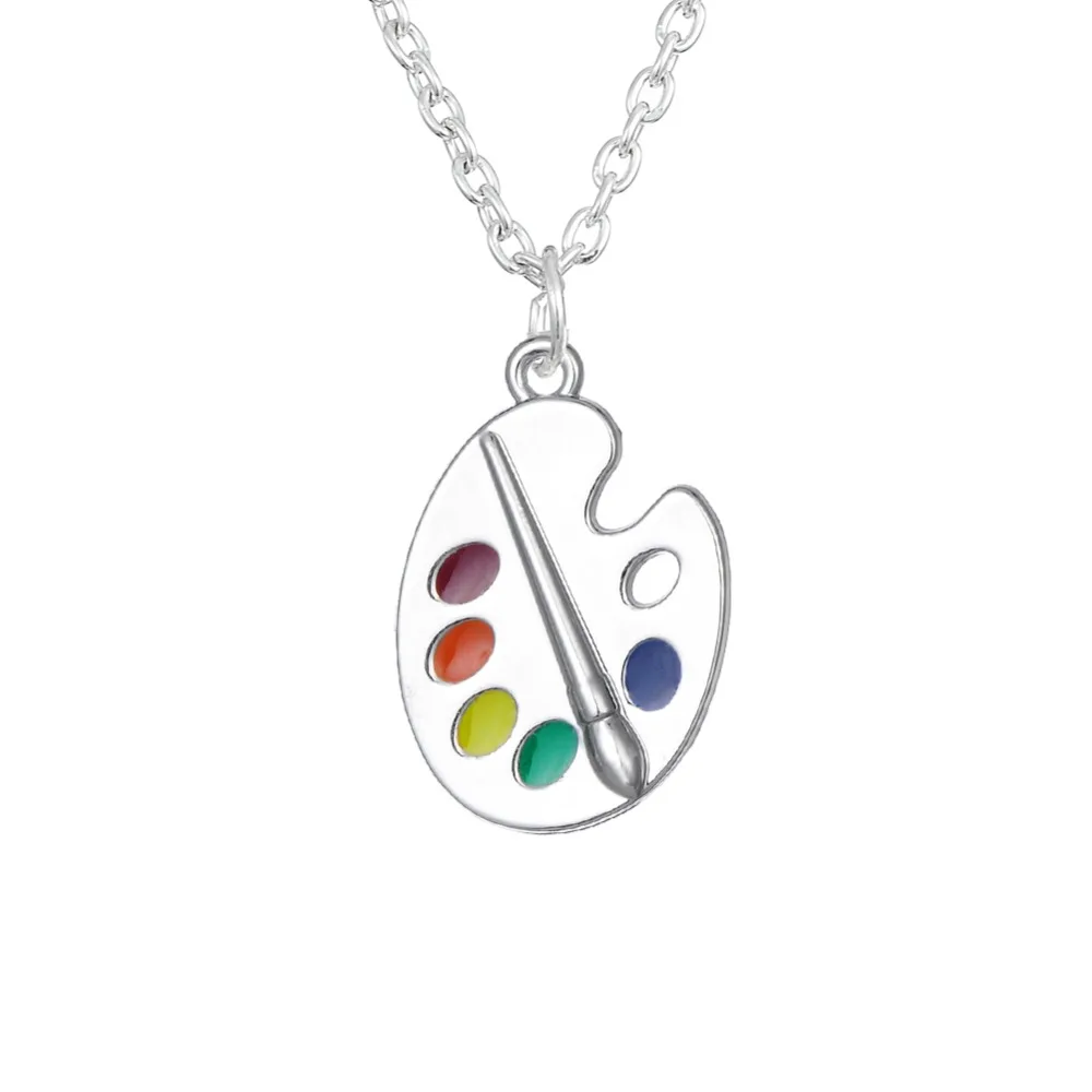 Buy Dawapara Crystal Artist's Palette Pendant Necklace