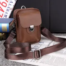 Корейское видение мужская кожаная сумка на плечо Повседневная мини поясная сумка crazy horse Сумка