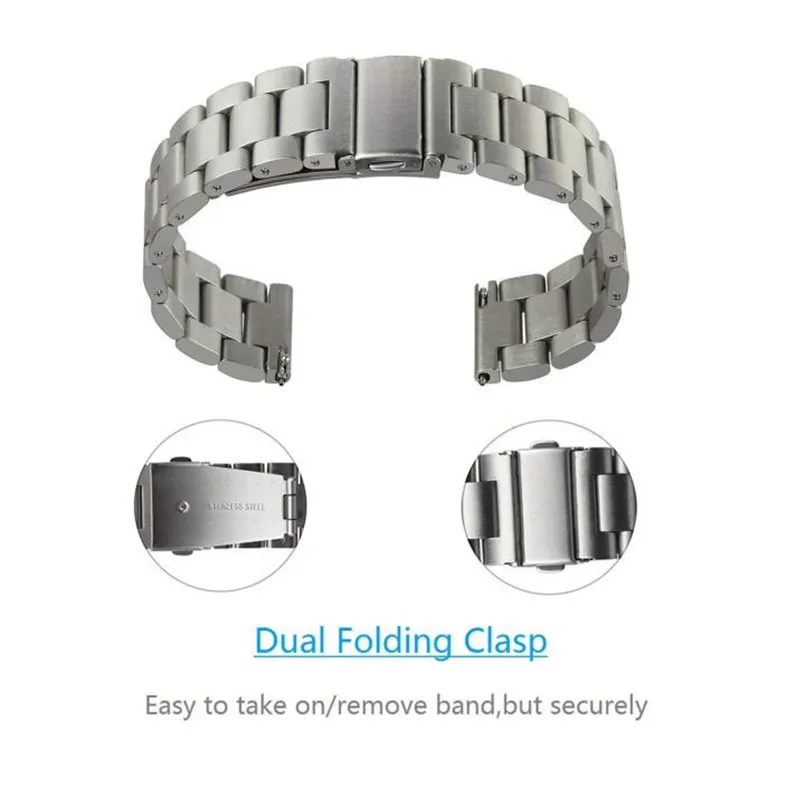 Luxury Stainless Steel Quick Release Easy Fit for Huawei Watch GT Replacement Band Wrist Strap Length 180mm Width 22mm 40MR1415