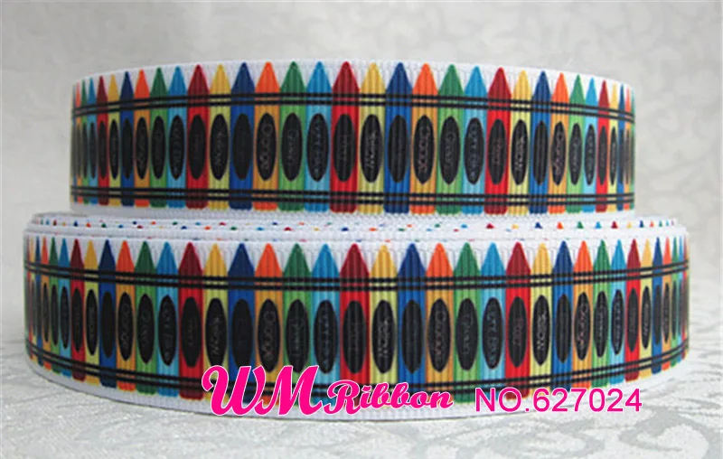 Лента WM 7/8 дюймов 22 мм Happy Kids Grosgrain лента 50yds/рулон школьный номер напечатанные Индивидуальные Лямки для волос - Цвет: 627024