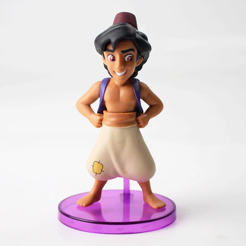 3-9cm One Set anime Aladdin and the magic lamp cute action figure model toy collection with purple base for children birthday 3-9cm One Set anime Aladdin and the magic lamp cute action figure model toy collection with purple base for children birthday