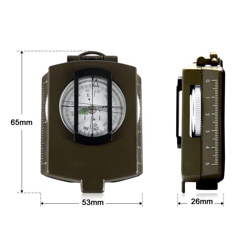 Military Lensatic Compass Askco Survival Military Compass Hiking Outdoor Camping Equipment Geological Compass Compact Scale