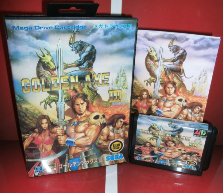 Игровой картридж Golden Axe III MD японская крышка с коробкой и руководством