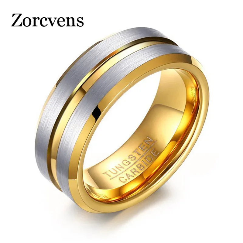 

LETAPI 2019 New Gold-Color 8mm Tungsten Rings for Men