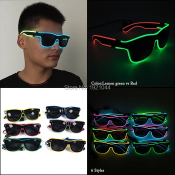 

EL Wire Sunglasses with dark lens DC-3V Inverter LED Rave Christmas Dance Glasses party decoration wedding