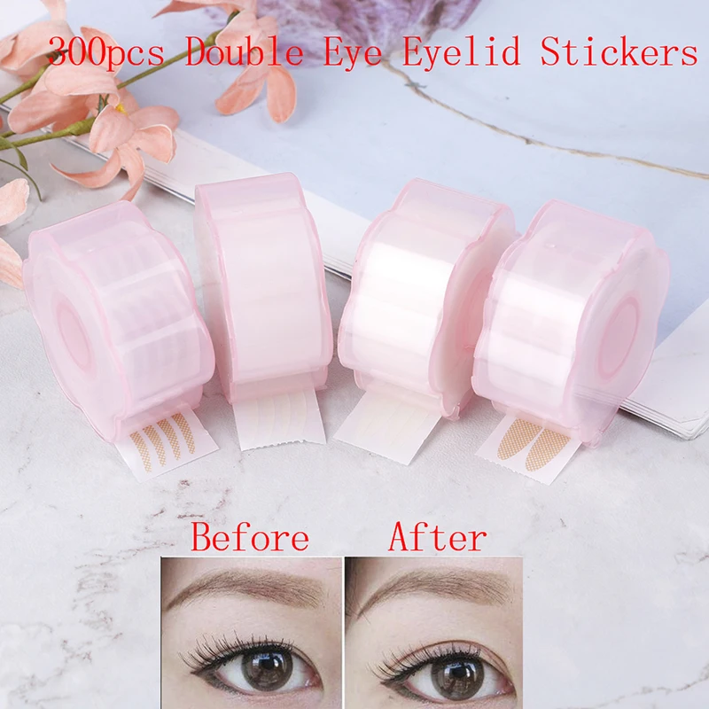 600pcs/roll Lace Mesh Design Double Sides Eyelid Stickers Glue Free Natural Eyelid Paste Creased Eyelid Tape Makeup Tools Hot